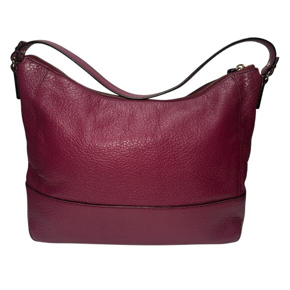 Kate Spade Wine Plum Leather Hobo Bag Quiet Luxury Everyday Elegance Tassel - Picture 2 of 7
